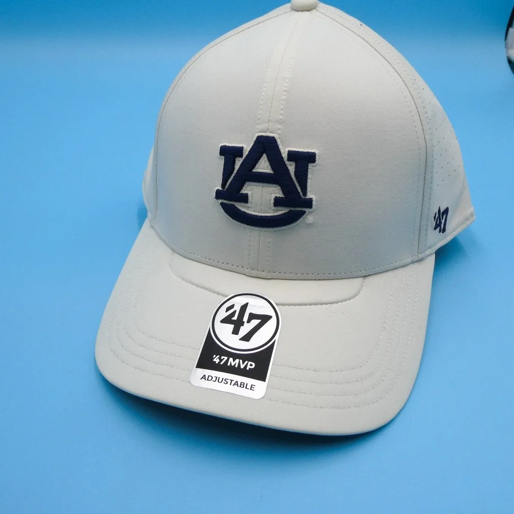'47 Brand MVP Cap Mens One Size Auburn Tigers Bone White Perforated Snapback Hat